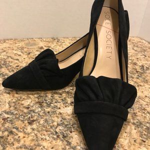 So-Darbia Kid Suede black high heeled shoes NIB